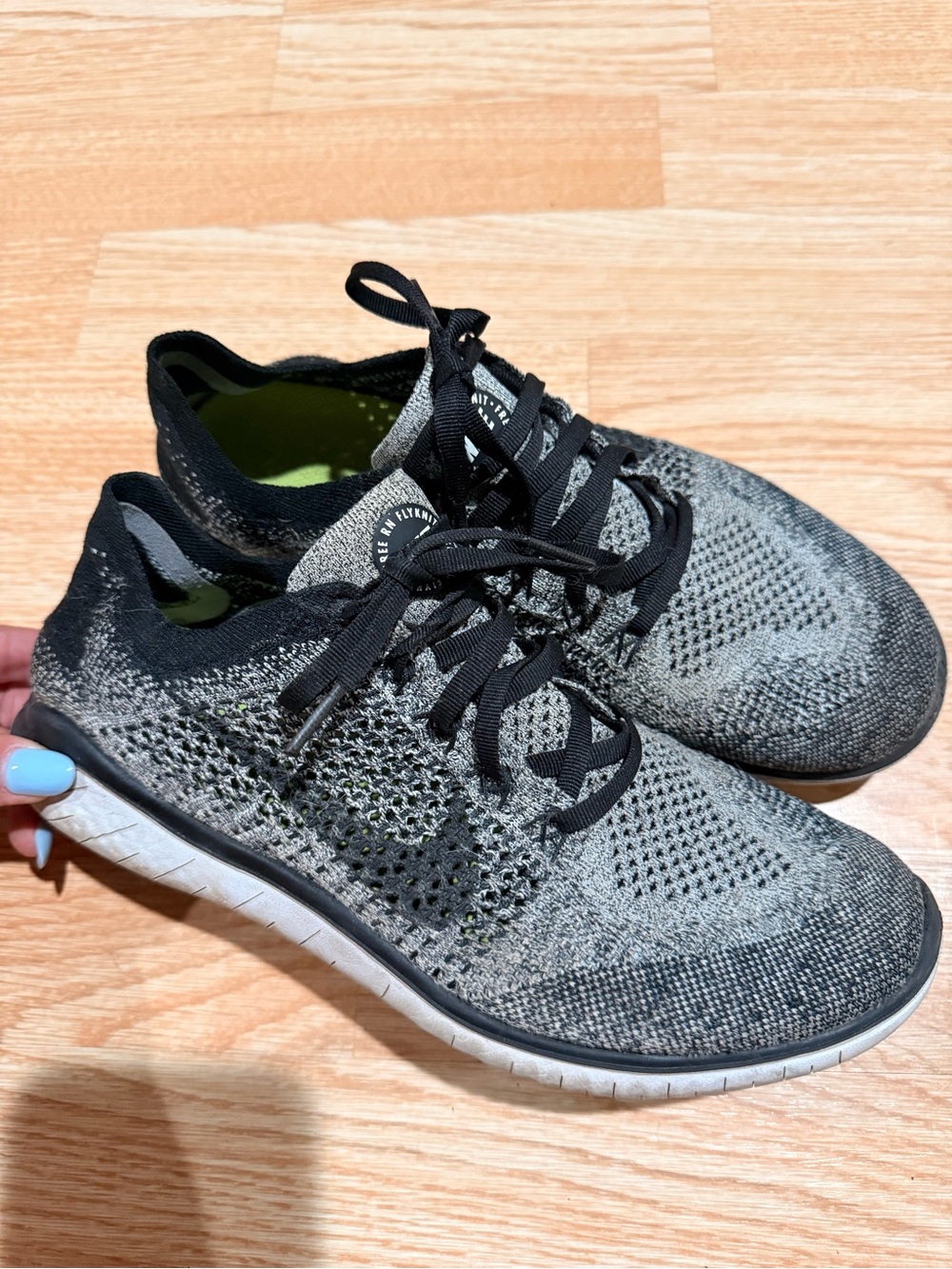 Nike Flyknit Sneakers - Black, Gray and White